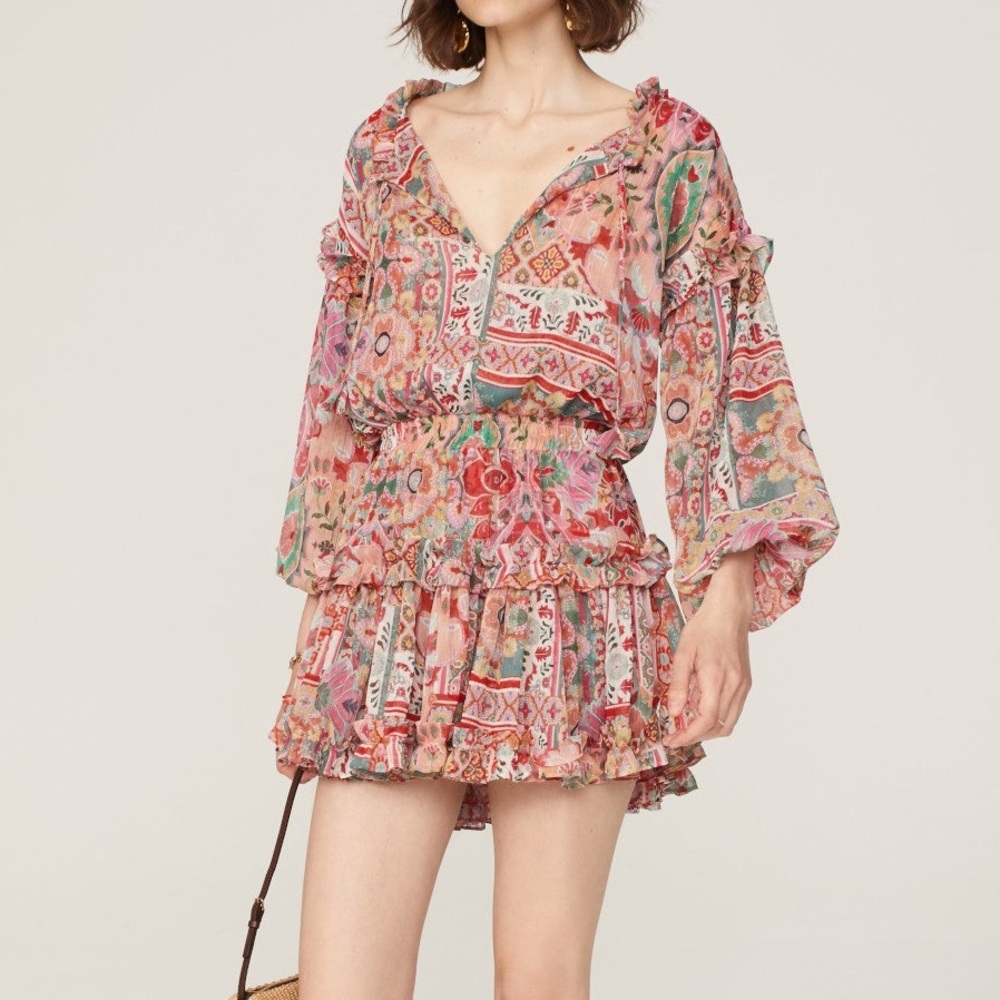 Misa Los Angeles Multicolor Boho Long Sleeve Elena Dress
